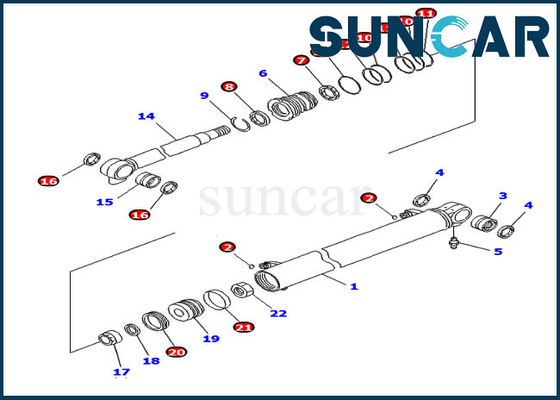 खुदाई सील किट 707-98-14780 PC20MR-2 PC26MR-3 कोमात्सु बूम सर्विस किट हाइड्रोलिक सिलेंडर 7079814780