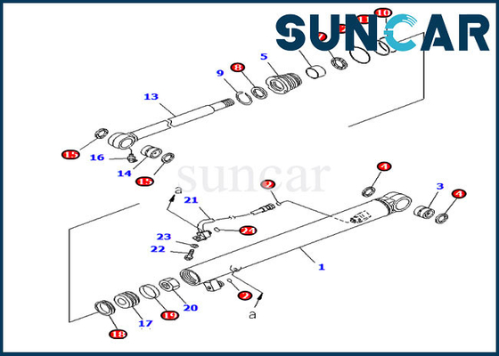 707-98-04670 बाल्टी सिलेंडर सील मरम्मत किट 7079804670 कोमात्सु PC20MR-2 PC20MR-2-A सीलिंग किट