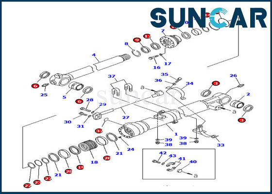 कोमात्सु बाल्टी सीलिंग किट 707-99-47040 PC210LC-8K सिलेंडर रिप्लेसमेंट किट 7079947040