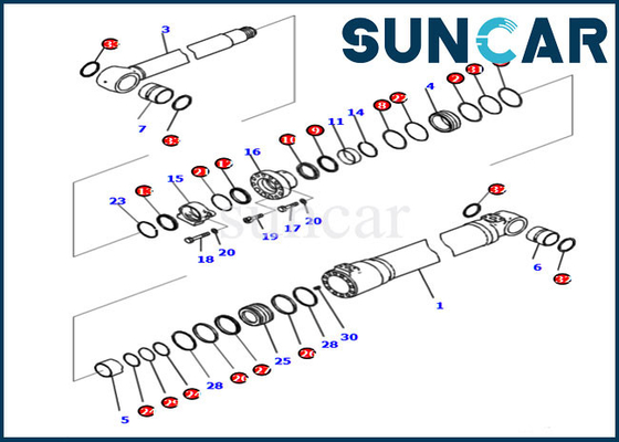 721-98-00160 PC210I-10 PC210LCI-10 मॉडल के लिए बूम सील किट हाइड्रोलिक सिलेंडर कोमात्सु खुदाई
