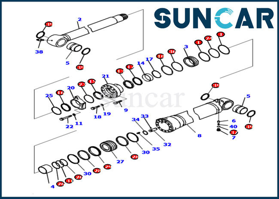 आर्म रिपेयर किट 721-98-00170 7219800170 PC210I-10 PC210LCI-10 कोमात्सु सिलेंडर सील किट
