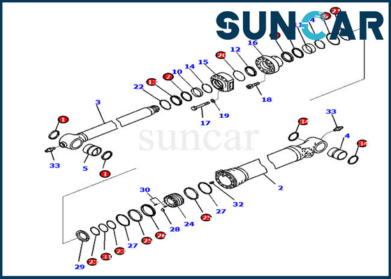 कोमात्सु सील किट 721-98-00180 बाल्टी सिलेंडर सीलिंग किट PC210LCI-10 PC210LCI-11 खुदाई फिट बैठता है