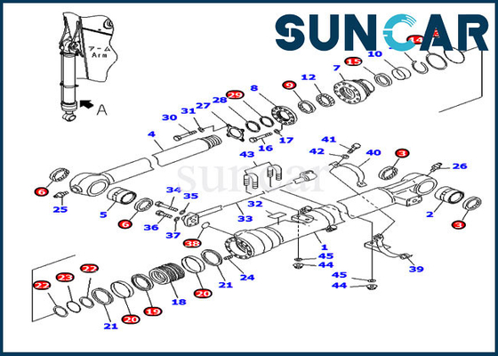 707-99-47851 PC220-7 PC220LC-7 कोमात्सु बाल्टी सिलेंडर सर्विस किट OEM रिप्लेसमेंट सील किट