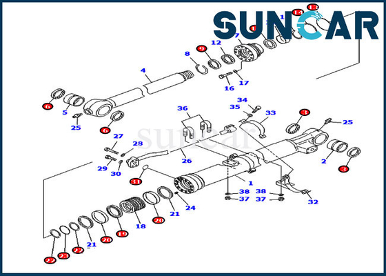 707-99-59020 7079959020 PC220-8 PC240NLC-8K कोमात्सु सिलेंडर सर्विस किट के लिए बाल्टी सील किट