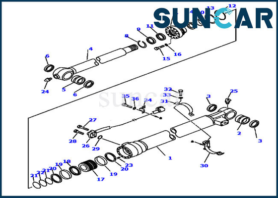707-98-47670 सील मरम्मत किट PC220LC-6LE PC250LC-6LE कोमात्सु हाइड्रोलिक सिलेंडर बाल्टी फिट बैठता है