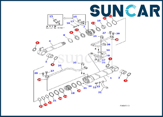 कोमात्सु 707-98-46220 बूम सिलेंडर सीलिंग किट PC228USLC-1 PC228USLC-2 खुदाई के लिए फिट बैठता है