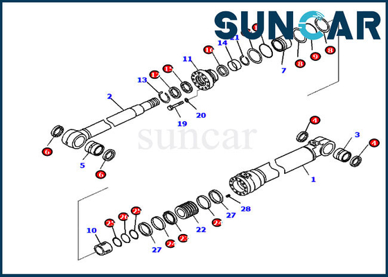 PC290LC-11 PC290NLC-11 कोमात्सु मॉडल उपकरण के लिए 721-98-00400 बूम सिलेंडर सील मरम्मत किट