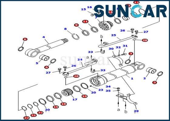 707-99-46140 7079946140 PC228USLC-3 कोमात्सु एक्स्कवेटर विदेशी संस्करण के लिए बूम सिलेंडर सील किट