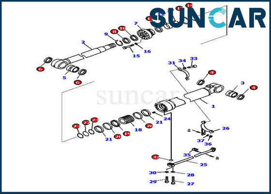 PC228US-8 PC228USLC-8 खुदाई के लिए कोमात्सु सील किट 707-99-46470 बूम हाइड्रोलिक सिलेंडर मरम्मत किट
