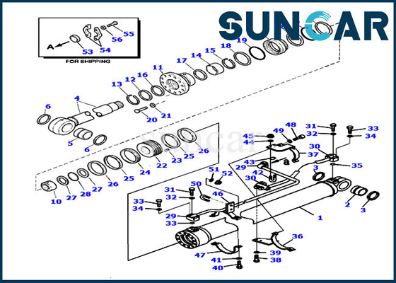 PC220LL-8 PC290LL-11 Komatsu के लिए 707-99-59650 लॉग लोडर बूम मरम्मत सील किट हाइड्रोलिक सिलेंडर