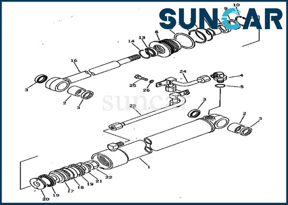 स्विंग सील किट सर्विस किट 20S-63-86102 20S6386102 PC20-3 PC30-1 कोमात्सु सिलेंडर अस्सी फिट बैठता है
