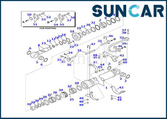 PC220LL-8 PC240LL-10 PC290LL-11 के लिए कोमात्सु 7079976160 आर्म सिलेंडर रिपेयर सील किट 707-99-76160