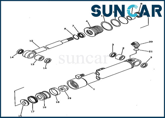 20S-63-86300 20S6386300 PC20-5 PC30-5 कोमात्सु हाइड्रोलिक सीलिंग पार्ट्स के लिए स्विंग सिलेंडर सील मरम्मत किट