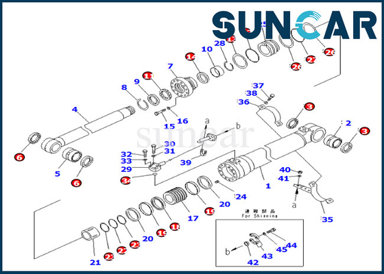 7079959330 707-99-59330 कोमात्सु बूम सिलेंडर मरम्मत किट PC290-8K PC270-8 PC270LC-8 फिट बैठता है