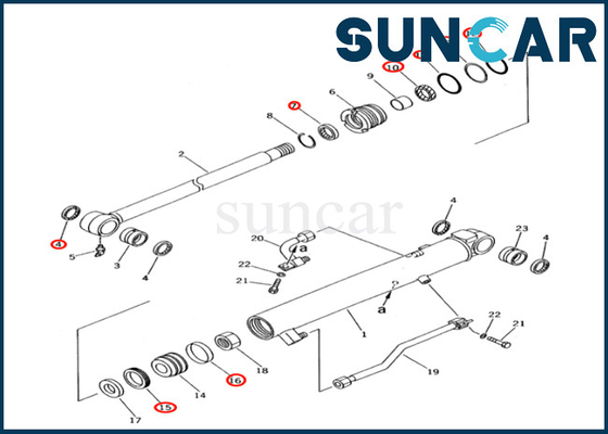 707-98-12400 7079812400 PC28UD-2 PC28UG-2 PC28UU-2 के लिए कोमात्सु बाल्टी सिलेंडर सीलिंग किट
