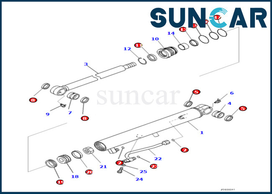कोमात्सु 707-98-14370 7079814370 PC35MR-3 PC30MR-3 बाल्टी सिलेंडर सील किट के लिए बाल्टी सिलेंडर सर्विस किट