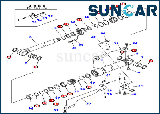 707-99-58080 सिलेंडर सील मरम्मत किट PC300LC-7 PC300-8 विदेशी संस्करण कोमात्सु उपकरण फिट बैठता है