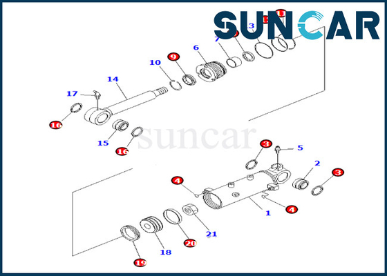 707-98-24770 7079824770 ब्लेड लिफ्ट सिलेंडर सर्विस किट कोमात्सु PC35MR-3 PC35MR-2 के लिए