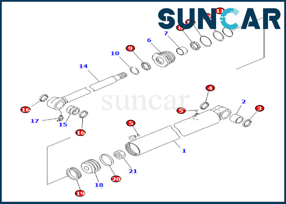 कोमात्सु 7079829630 707-98-29630 PC35MR-3 PC35MR-2 के लिए बूम स्विंग सिलेंडर सील मरम्मत किट