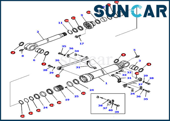 707-99-59550 बाल्टी सील किट हाइड्रोलिक सिलेंडर फिट बैठता है KOMATSU PC360LC-10 PC360NLC-10 रिप्लेसमेंट किट
