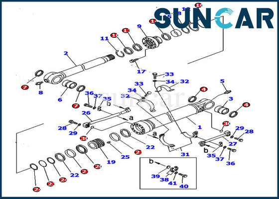 PC360-8M0 PC390LC-8M0 721-98-01080 कोमात्सु बाल्टी सील मरम्मत किट सिलेंडर तेल सील किट