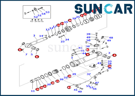 कोमात्सु आर्म सिलेंडर सील किट 721-98-02270 7219802270 PC360LC-11 HB365LC-3 PC390LC-8M0 फिट बैठता है