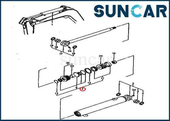 KOMATSU PC30FR-1 मॉडल के लिए YM172141-99380 YM17214199380 आर्म सिलेंडर सर्विस किट सील किट
