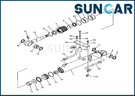 21X-63-02020 21X6302020 PC38UU-1 कोमात्सु आर्म सिलेंडर सीलिंग किट के लिए आर्म सिलेंडर सील किट