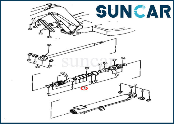 YM172142-99340 कोमात्सु PC30FR-1 PC30FR-2 सील किट के लिए बूम सीलिंग किट हाइड्रोलिक सिलेंडर