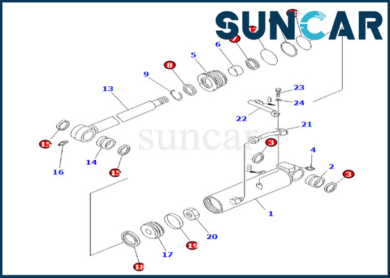 707-98-24180 7079824180 PC38UU-2 कोमात्सु के लिए उच्च गुणवत्ता वाले ऑफसेट सिलेंडर मरम्मत सील किट