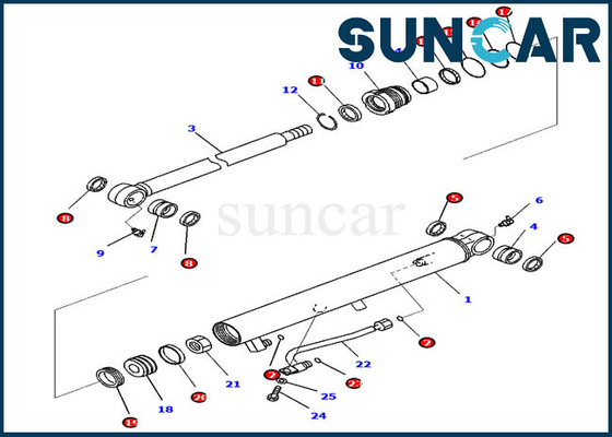 खुदाई करने वाला PC35MR-3 PC30MR-3 707-98-14920 कोमात्सु बाल्टी सील मरम्मत किट हाइड्रोलिक सिलेंडर