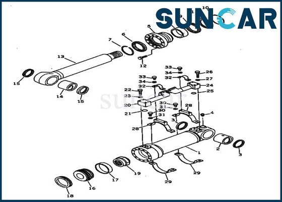 208-63-94100 PC400LC-3 PC400-3 कोमात्सु मॉडल खुदाई के लिए बॉटम डंप सिलेंडर सील किट
