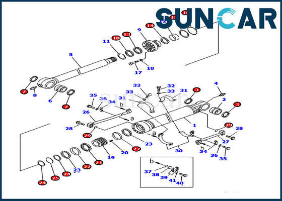 PC400LC-7 PC400-7 707-99-69730 कोमात्सु सिलेंडर के लिए आर्म सील रिपेयर किट रिप्लेसमेंट ऑयल सील किट