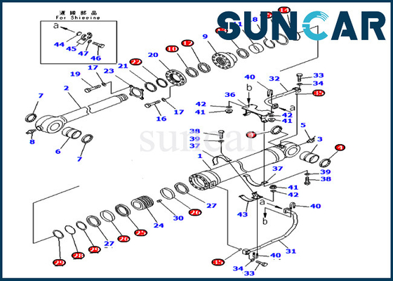 PC400-7 PC400LC-7 कोमात्सु खुदाई के लिए आर्म बकेट सिलेंडर ऑयल सील किट 707-99-76141 7079976141
