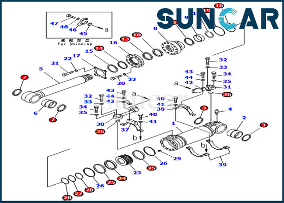 लोडर PC400-7 PC400LC-7 कोमात्सु उपकरण के लिए बॉटम डंप 707-99-47820 सीलिंग किट हाइड्रोलिक सिलेंडर