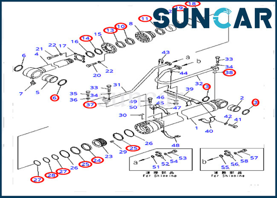 कोमात्सु PC400-7 PC400LC-7 भारी उपकरण के लिए 707-99-50720 7079950720 सर्विस किट बाल्टी सिलेंडर