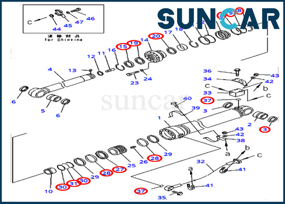 PC400-7 PC400LC-7 PC450-7 आर्म सिलेंडर कोमात्सु विदेशी संस्करण के लिए 707-99-69710 7079969710 सील किट