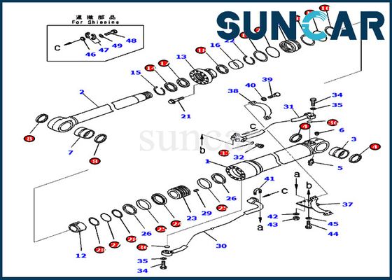 सील किट 707-99-67871 7079967871 PC450-8R PC400LC-8 कोमात्सु के लिए बूम हाइड्रोलिक सिलेंडर मरम्मत किट