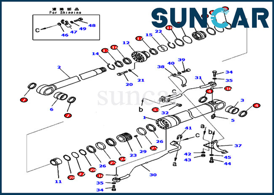 PC400-8 PC400LC-8 कोमात्सु 707-99-67091 7079967091 बूम सर्विस किट पहनें प्रतिरोध सिलेंडर तेल सील किट