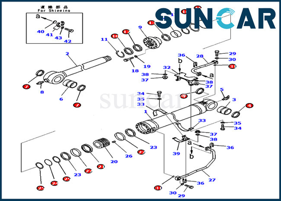 हाइड्रोलिक सिलेंडर कोमात्सु PC450-8 PC550LC-8 PC400LC-8 सर्विस पार्ट्स के लिए 707-99-75910 बाल्टी सील किट