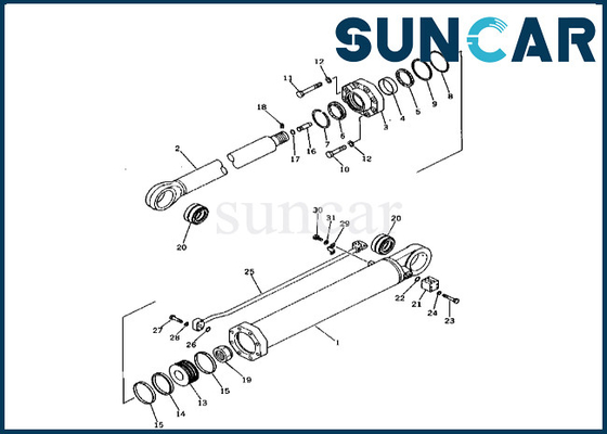 PC400-1 PC400LC-1 के लिए कोमात्सु आर्म सिलेंडर सील किट 208-63-65500 2086365500 आर्म सिलेंडर सील किट