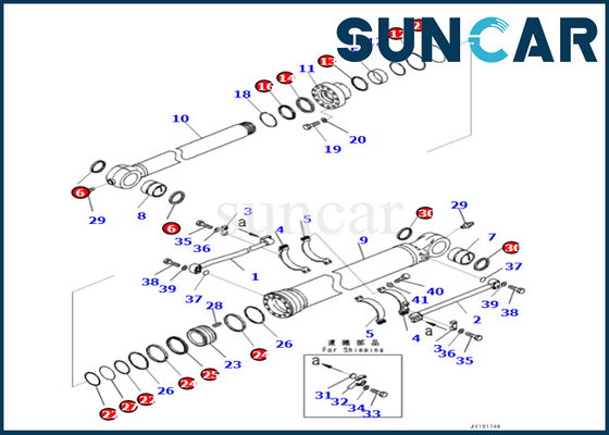 कोमात्सु 7219804010 721-98-04010 PC500LC-10R PC500LC-10M0 के लिए बाल्टी सिलेंडर सील किट