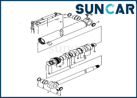 PC50FR-1 आर्म सिलेंडर सीलिंग किट के लिए आर्म सिलेंडर सील किट कोमात्सु YM172151-72020 YM17215172020