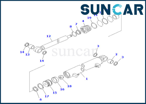 23B-63-01260 23B6301260 GD623A-1 GD521A-1 कोमात्सु के लिए ब्लेड साइड शिफ्ट सिलेंडर सील किट