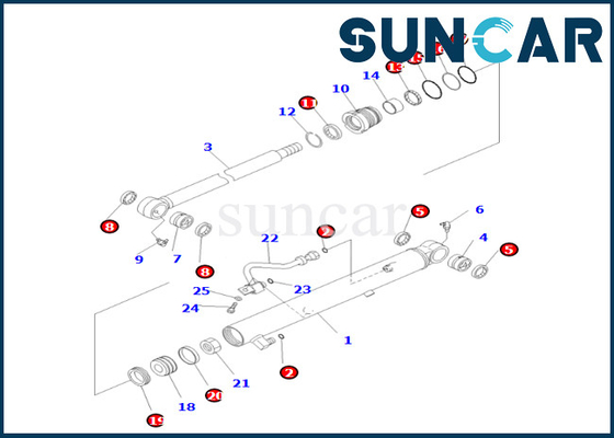 707-98-26200 7079826200 PC55MR-3 कोमात्सु बाल्टी सिलेंडर सील किट बाल्टी सिलेंडर सील किट फिट बैठता है