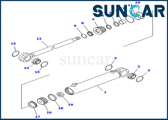 KOMATSU PC400LC-6Z के लिए सीलिंग किट 707-99-26940 7079926940 पाइप लूपर सिलेंडर सील मरम्मत किट