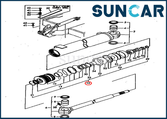 PC40FR-1 PC50FR-1 मॉडल कोमात्सु YM172151-72080 रिप्लेसमेंट स्विंग सिलेंडर सर्विस किट