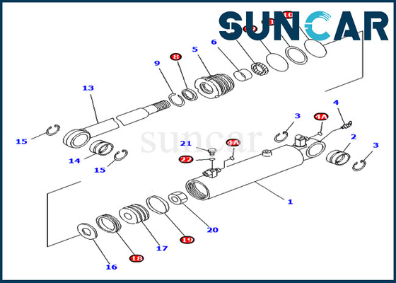 707-98-13610 7079813610 कोण सिलेंडर सील किट PC40MR-1 PC45MR-1 कोमात्सु इनर पार्ट्स के लिए फिट बैठता है