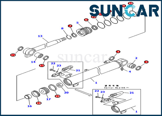 PC40MR-1 PC45MR-1 कोमात्सु 707-98-25700 7079825700 बूम सीलिंग किट सिलेंडर ऑयल सील किट