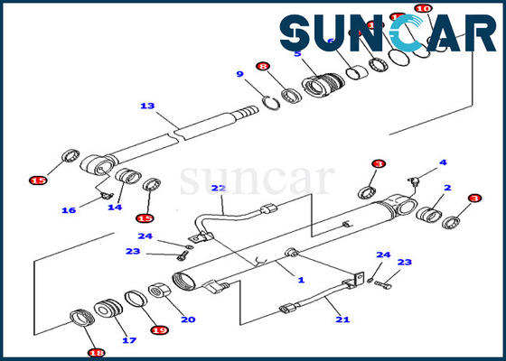 कोमात्सु PC40MR-1 PC45MR-1 के लिए 707-98-25910 7079825910 बाल्टी सील मरम्मत किट हाइड्रोलिक सिलेंडर